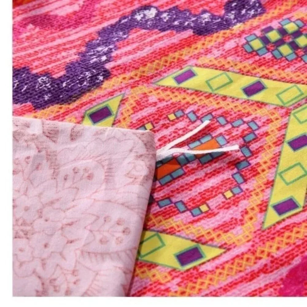 Quilt Cover Set With Zipper Ties, Easy Care, Soft And Breathable Pattern5277